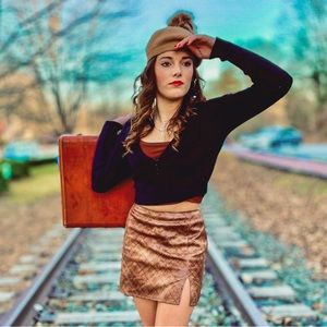 Alter’d State XS Leather Skirt EUC